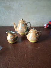 Japanese Vintage Oriental Hand-Painted Porcelain Coffee Tea Set