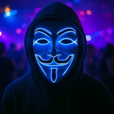 Anonymous Blue LED Mask