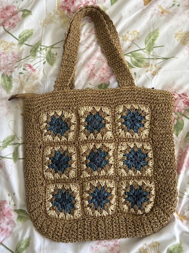 Fatface crochet straw natural - crochet,
