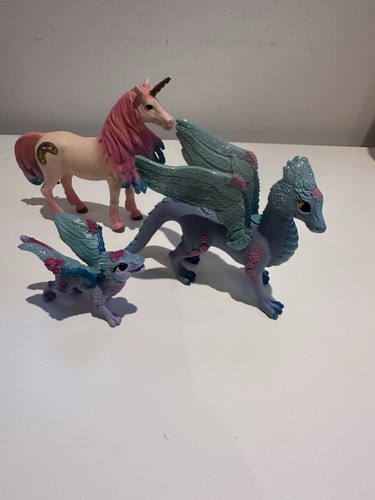 Schleich unicorn and dragons - and,