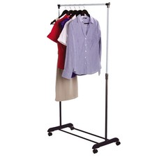 SALE Garment Rack Single Silver Black Adjustable Portable Clothes Rail Stand