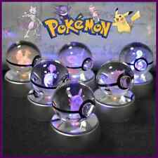 Pokemon 3D Crystal Ball Lamp Pikachu Mewtwo Gengar Figurine Gift