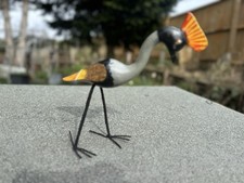 Crane wooden bird sculpture - wooden,