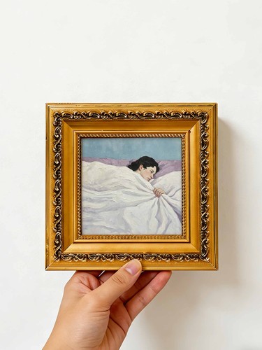 Sleeping lady calm bedroom - lady,