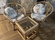 Wicker Cane Bamboo LChairs And