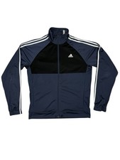 Adidas Blue Polyester Zip Track Jacket Large