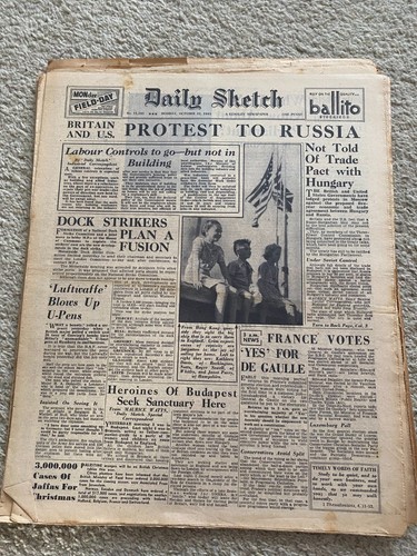 Daily sketch newspaper 1945 - sketch,