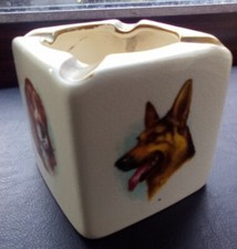 Vintage Wade Pottery Ashtray Featuring Dogs