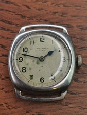 Waltham Premier 870 Military Stainless Steel Cushion Watch for Repair #P122