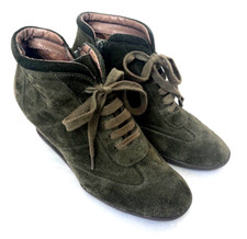 Aerosoles Best Fit Suede Leather Wedge Sneaker – Women’s Size 7UK – Green