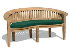 Teak Outdoor Banana Bench with