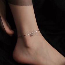 18ct Gold Ptd Ankle Bracelet Women 925 Sterling Silver Anklet Foot Chain Beach