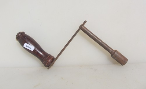 Antique wood handle winder - wood,