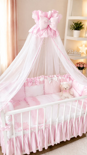 Crown chiffon canopy for baby - chiffon,