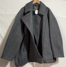George Grey Wool Zip Up Coat