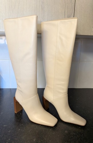 Mango leather high heel boots - mango,