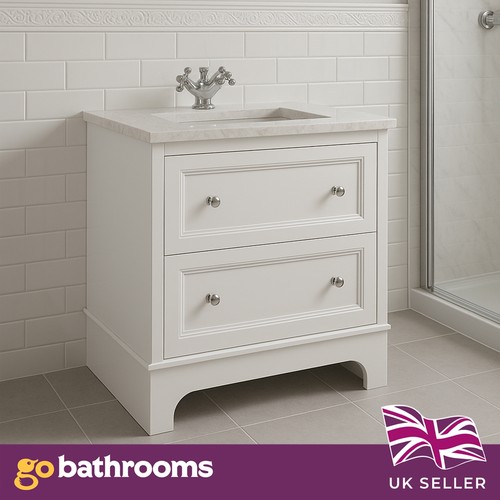 White bathroom vanity unit - bathroom,