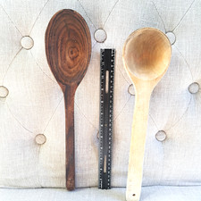 2 Handmade Wooden SPOONS  1/4