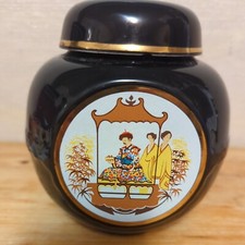 Vintage Burgess & Leigh Ceramic Tea Caddy Earl Grey