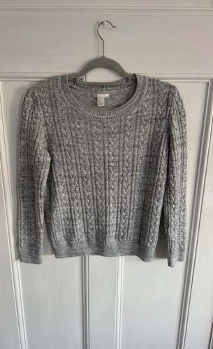 Ladies grey knitted jumper - grey,
