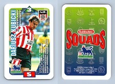 Dariusz Kubicki - Sunderland - Subbuteo Squads 1996 Hasbro Trading Card