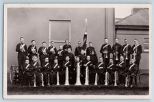 Vintage RPPC Salvation Army Brass Band – Group with Flag & Instruments c.1920s