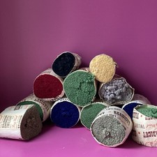 Lot Of Vintage Rug Wool Latch Hook Readicut Airnswear Mixed Many Colours Craft