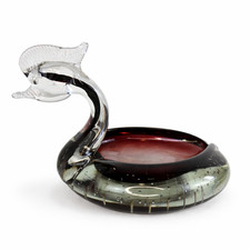 Murano Style Art Glass Swan