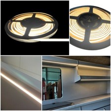 12v COB LED Flex Strip Light Campervan/Caravan Warm White, Waterproof IP65 2.5m