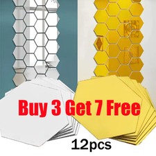 12X 3D Mirror DIY Tile Square Wall Stickers Mosaic Home Adhesive Decal Stick Art
