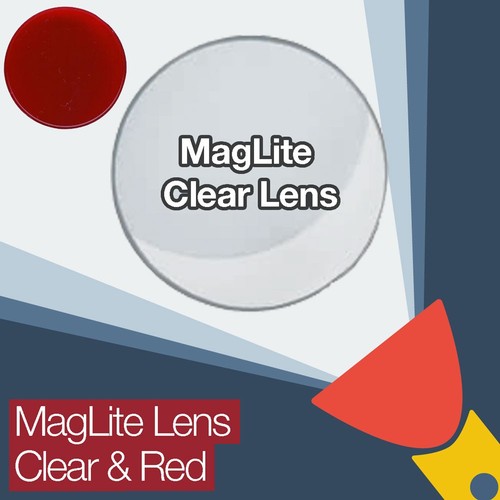 Maglite lens clear - lens, red