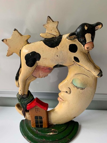 Cast iron door stop - , cow