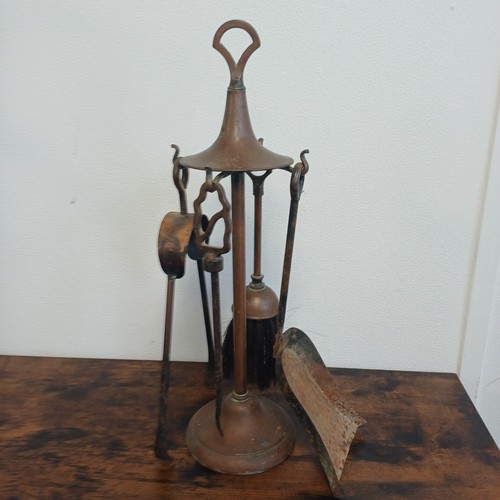 Vintage copper fireplace tool - copper,
