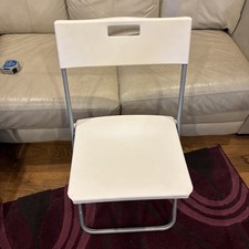 IKEA Gunde Folding Chair White Indoor/Outdoor Occasional Chair