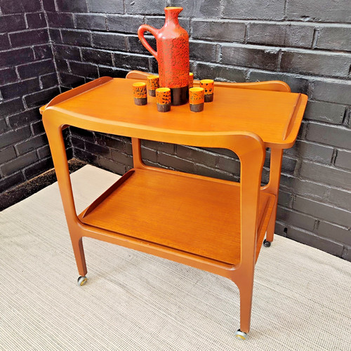 Danish teak drinks trolley - drinks,