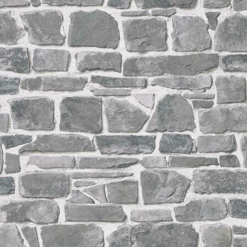 Rasch light grey brick stone - light,
