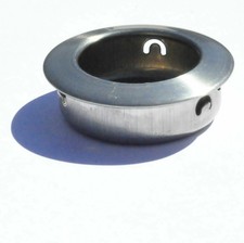 Round Flat Plate Flush Recessed Brushed Stainless Steel Cabinet Sliding Door 4cm