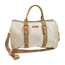 River Island BAG Women WEEKENDER White EMBOSSED Monogram SHOULDER STRAP Duffle