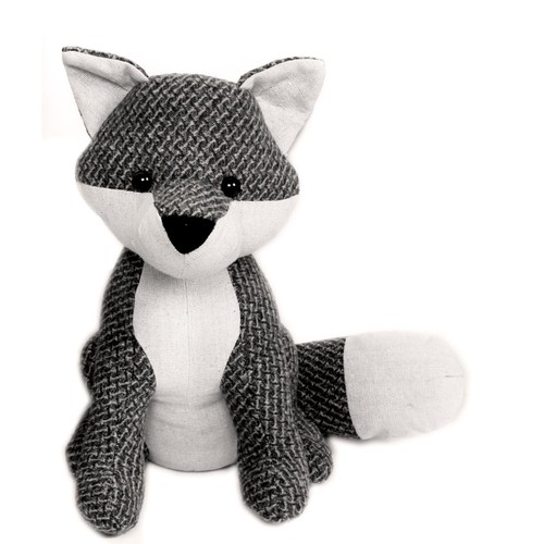 Textured fabric fox doorstop - doorstop, ~