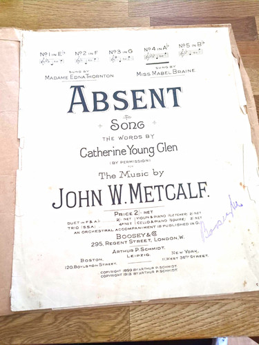Antique absent sheet music - antique,