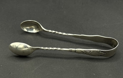 Sterling silver sugar tongs - silver,