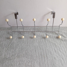 Vintage Sputnik Atomic Hat and Coat Rack Plastic Ball Hooks White Silver