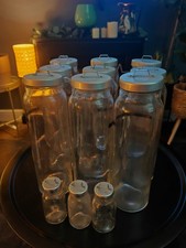 Ikea Burken Glass Spaghetti Storage Jars X9 & X8 6 lids Spice Jars Bundle Deal