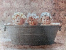Anne Geddes 550 piece Jigsaw Puzzle - Babies in Tin Bath 24 x 18" Ceaco No 23123