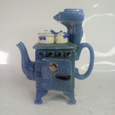 Vtg AGA Oven Tnapot Breakfast Blue The Teapottery Paul Cardew Made in England