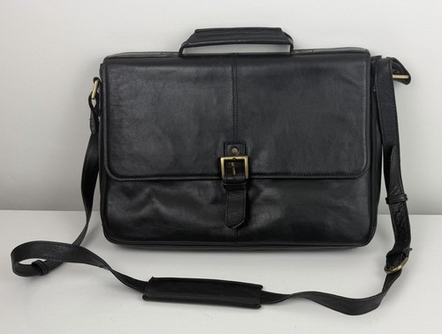 Hidesign black leather satchel - leather,