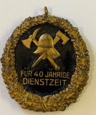 Original Pre-WWII Prussian State Association Fire Service 40 Year Medal