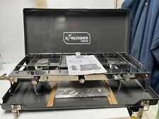 KINGFISHER DOUBLE BURNER PORTABLE CAMPING GAS STOVE & GRILL IN CASE UK FREE P&P
