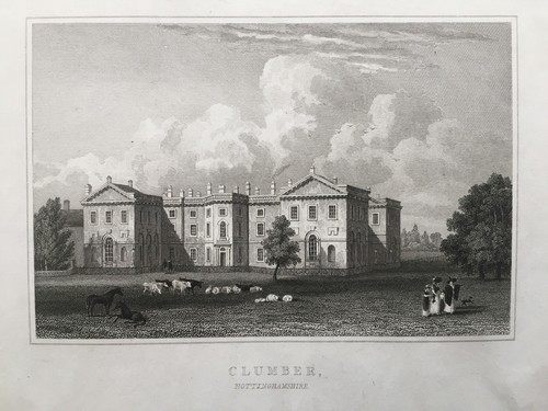 1830 antique print clumber - print;,