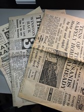 3 X 1939/1940 Collectable Wartime Reproduction Newspapers.